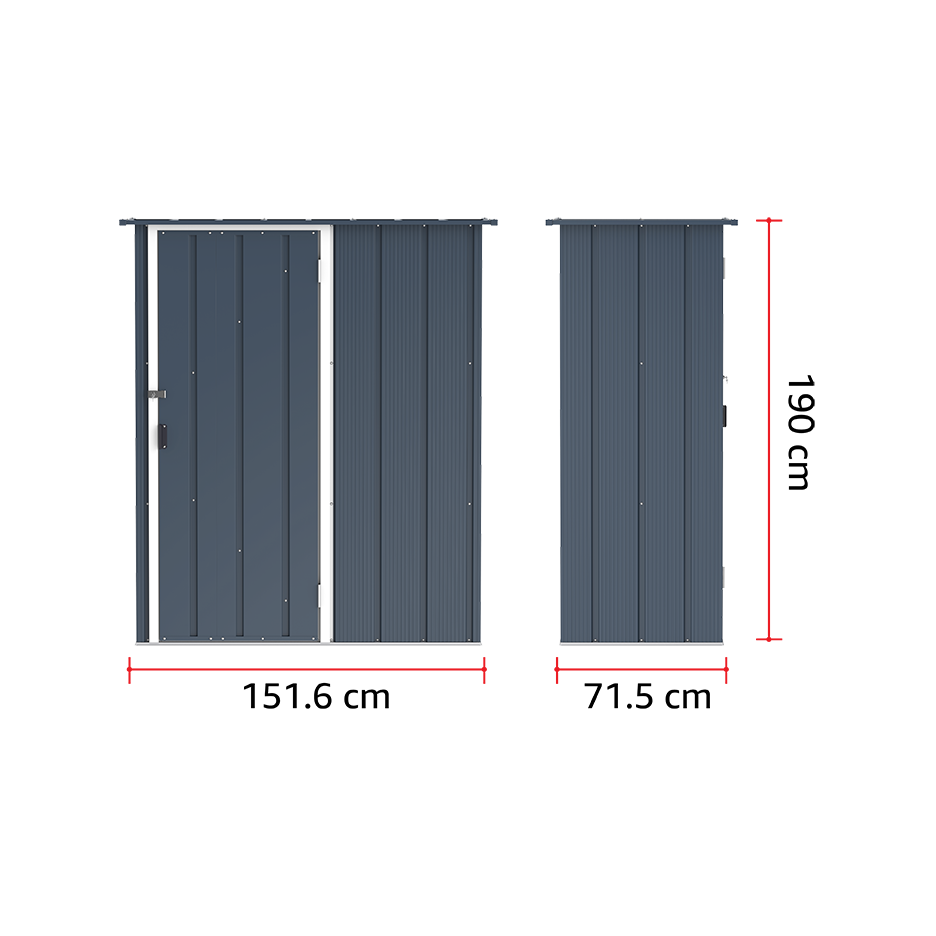 ECO 5x2ft (1.5 m x 0.7 m) Metal Storage Shed