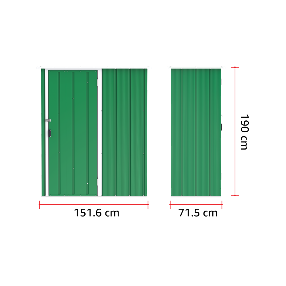 ECO 5x2ft (1.5 m x 0.7 m) Metal Storage Shed