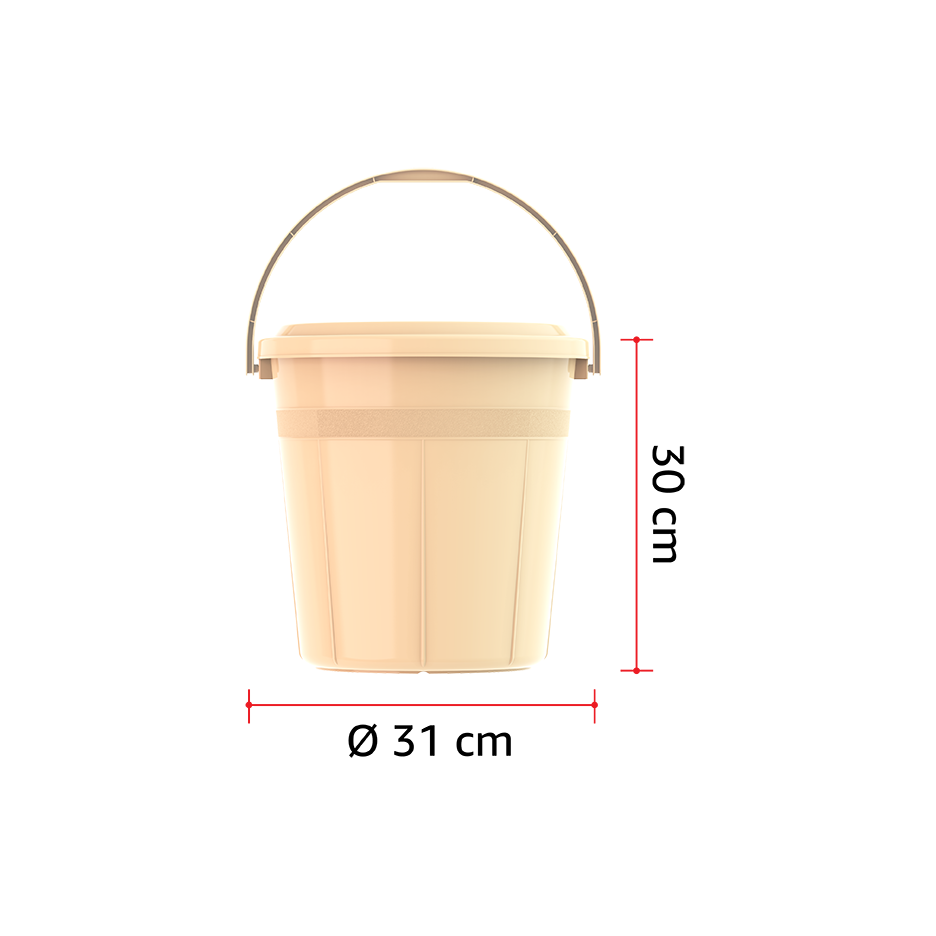 DX 15L Round Plastic Bucket with Handle