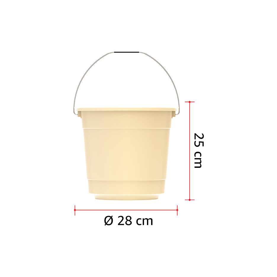 EX 10L Round Plastic Bucket with Steel Handle