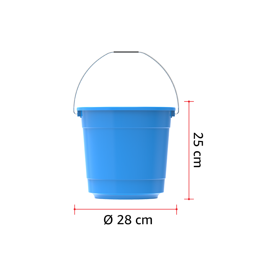 EX 10L Round Plastic Bucket with Steel Handle