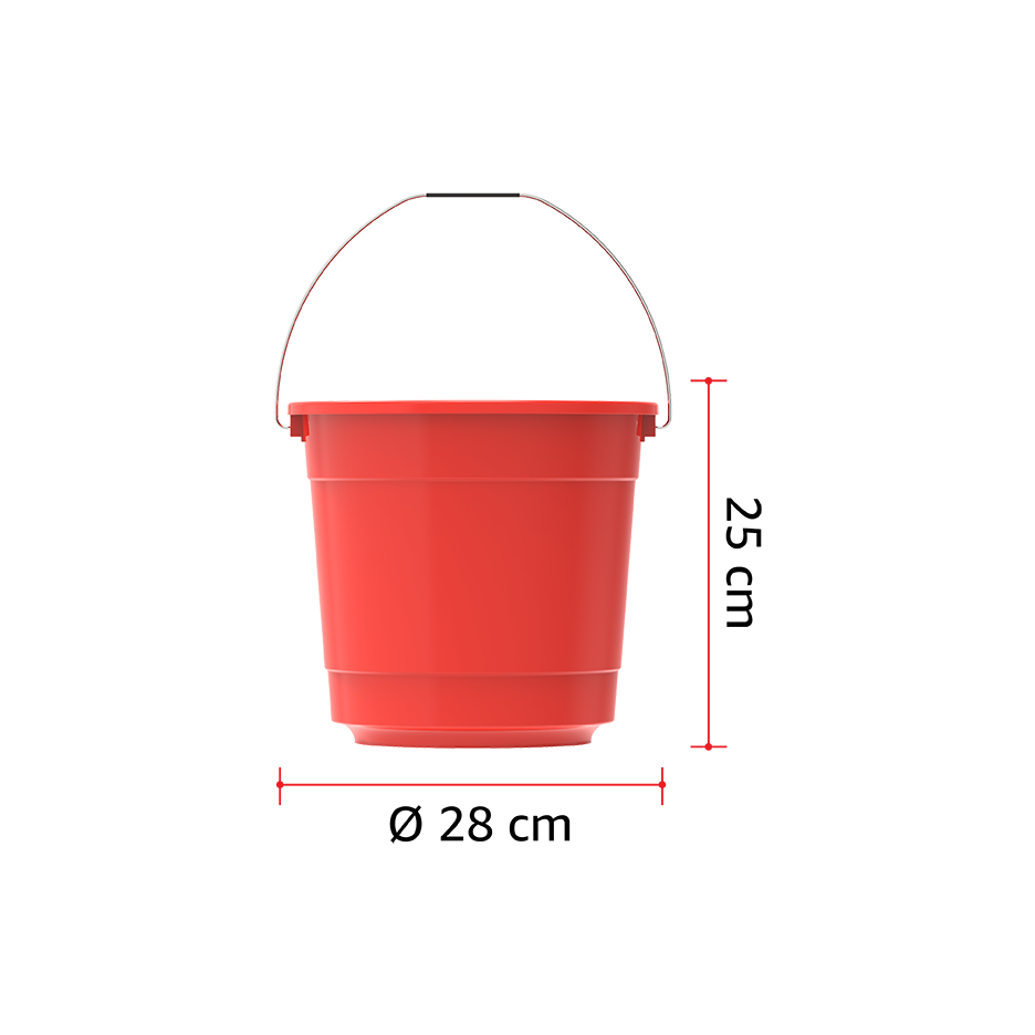EX 10L Round Plastic Bucket with Steel Handle