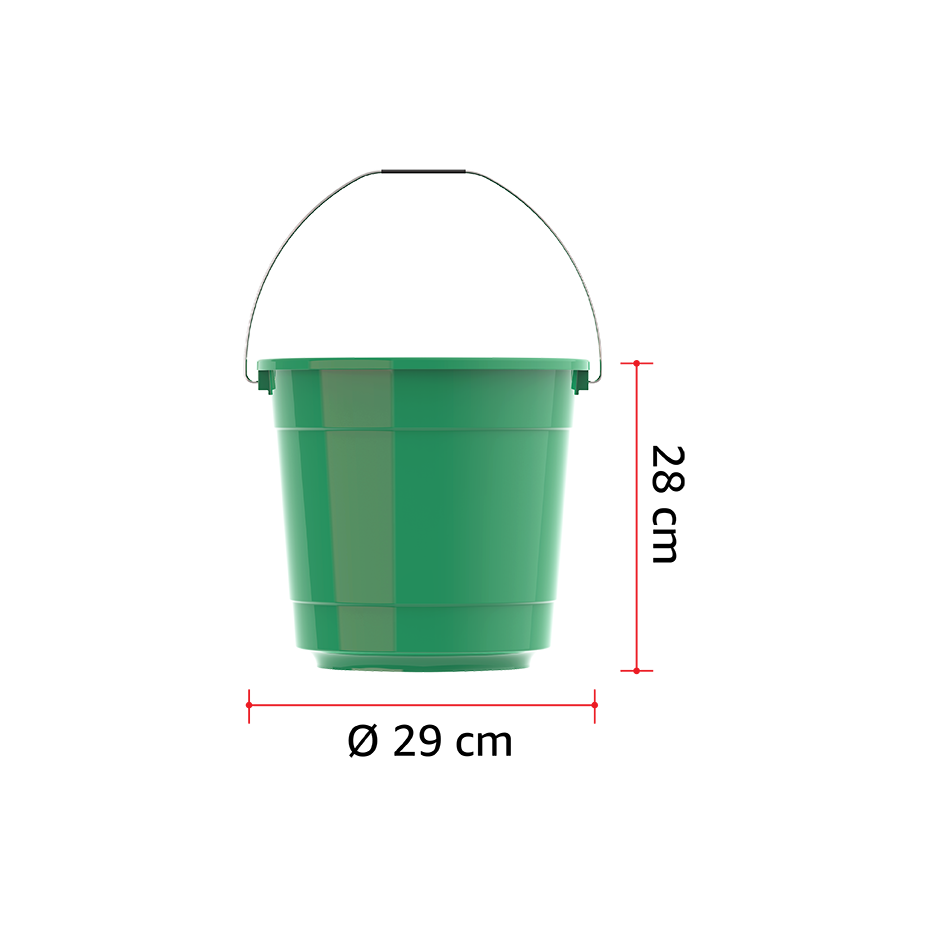 EX 15L Round Plastic Bucket with Steel Handle
