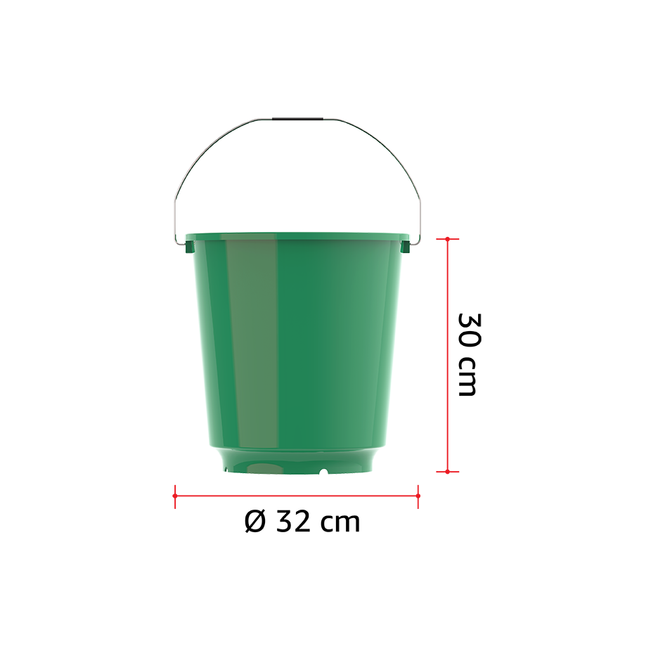 EX 18L Round Plastic Bucket with Steel Handle