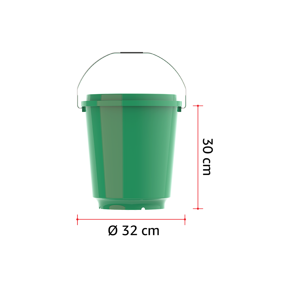 EX 18L Round Plastic Bucket with Steel Handle