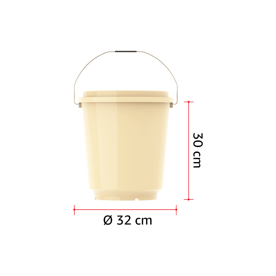 EX 18L Round Plastic Bucket with Steel Handle