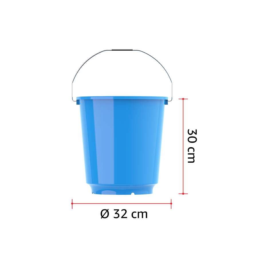 EX 18L Round Plastic Bucket with Steel Handle