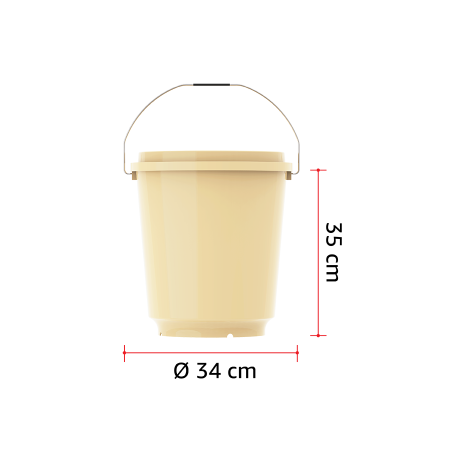 EX 20L Round Plastic Bucket with Steel Handle