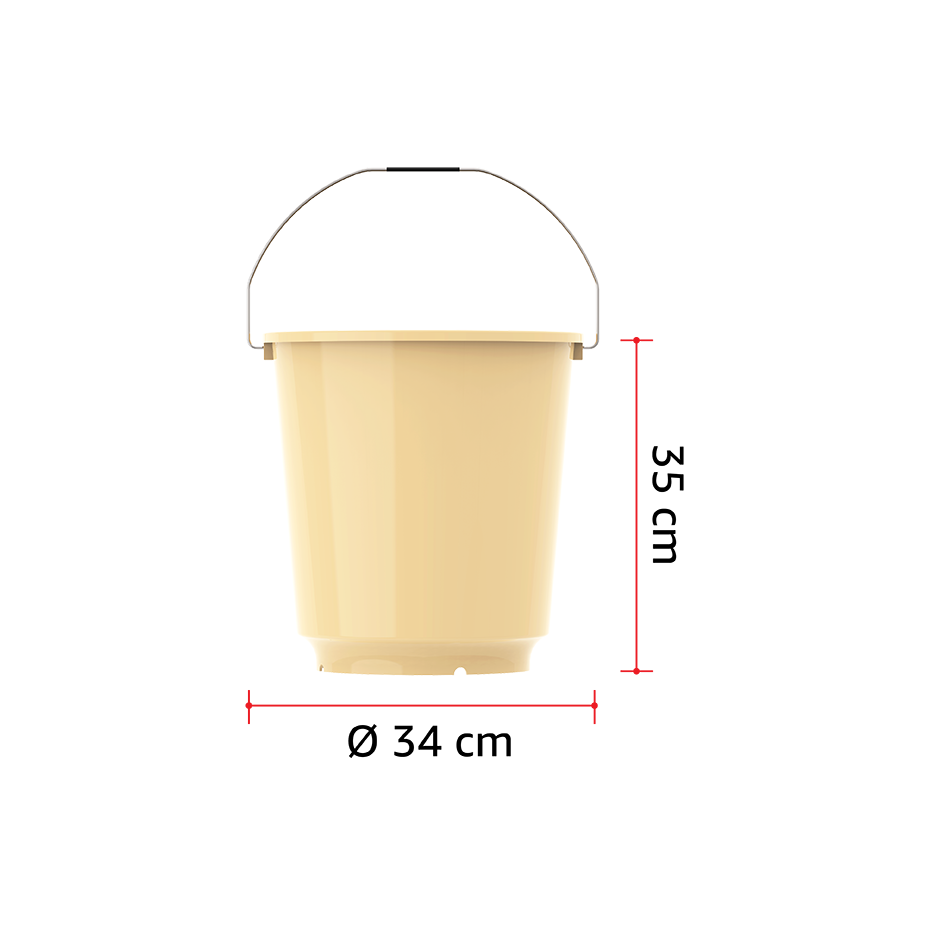 EX 20L Round Plastic Bucket with Steel Handle