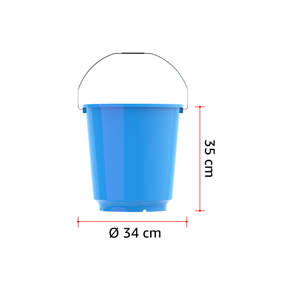 EX 20L Round Plastic Bucket with Steel Handle