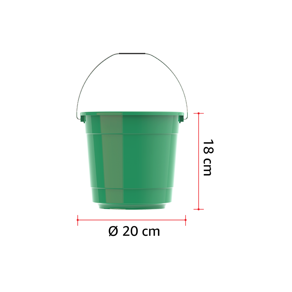 EX 3L Round Plastic Bucket with Steel Handle