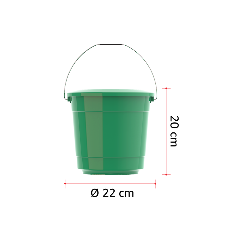 EX 5L Round Plastic Bucket with Steel Handle