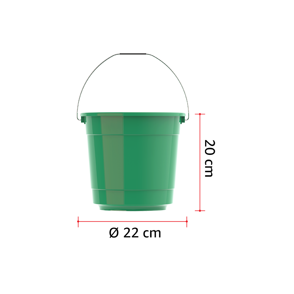 EX 5L Round Plastic Bucket with Steel Handle