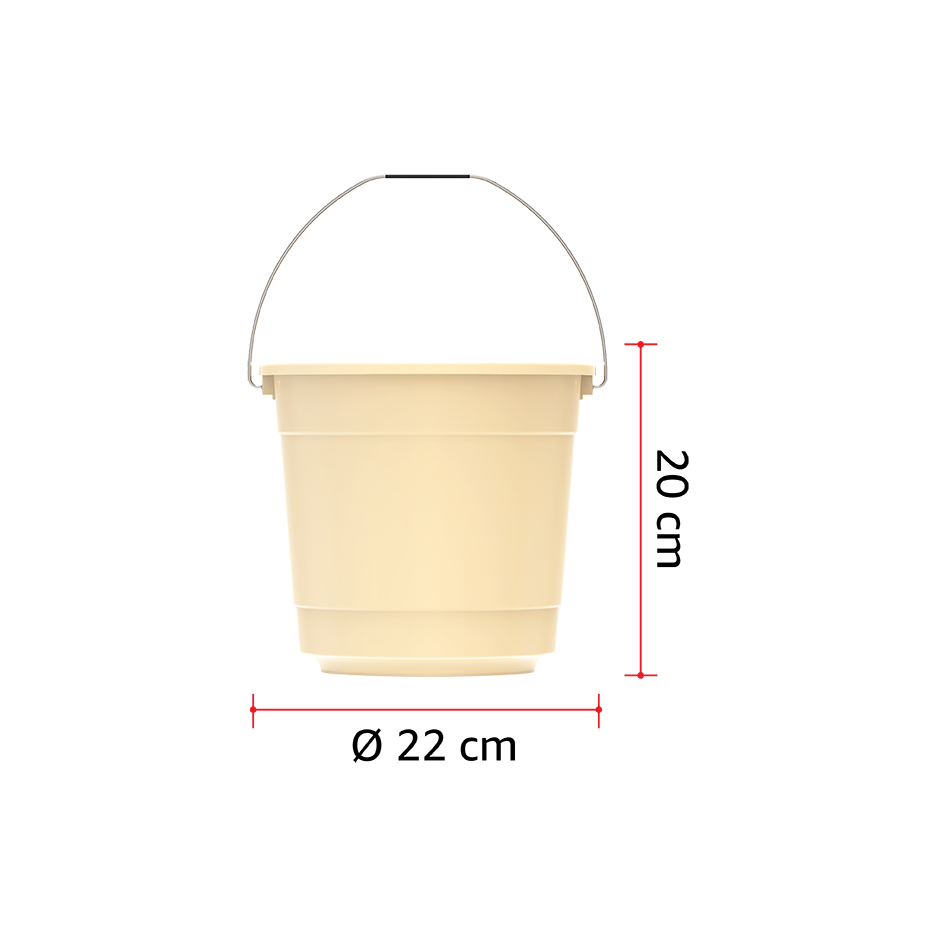 EX 5L Round Plastic Bucket with Steel Handle