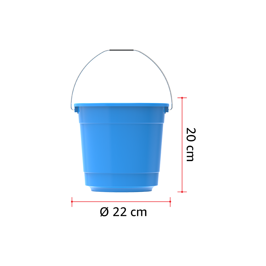 EX 5L Round Plastic Bucket with Steel Handle