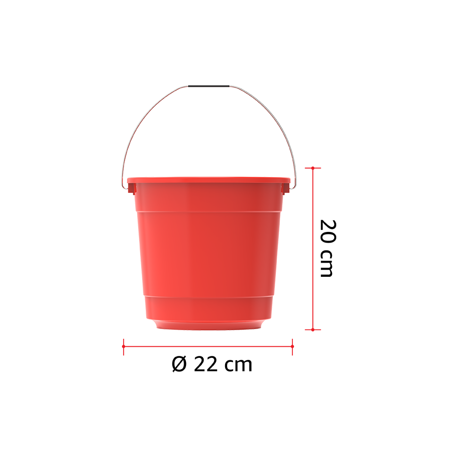 EX 5L Round Plastic Bucket with Steel Handle