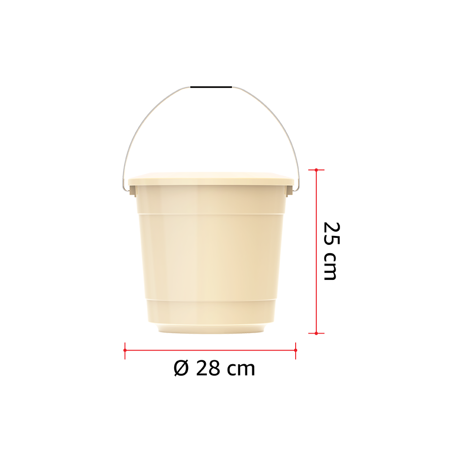 EX 10L Round Plastic Bucket with Steel Handle
