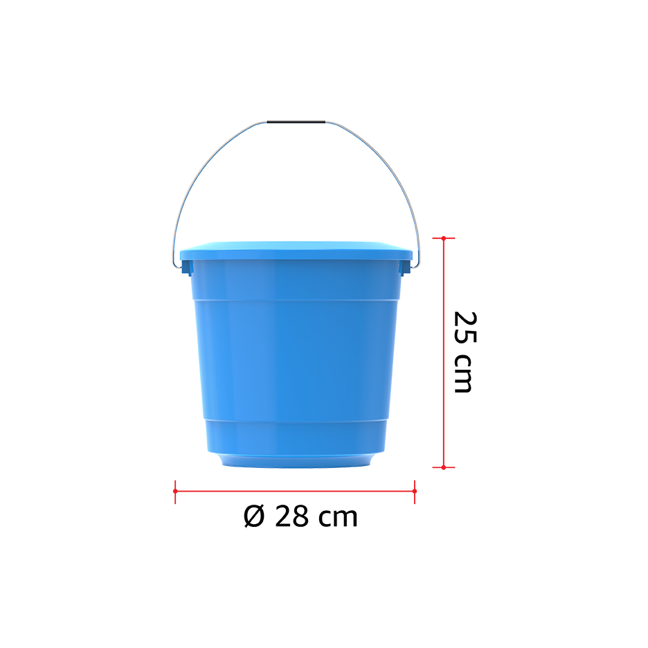 EX 10L Round Plastic Bucket with Steel Handle