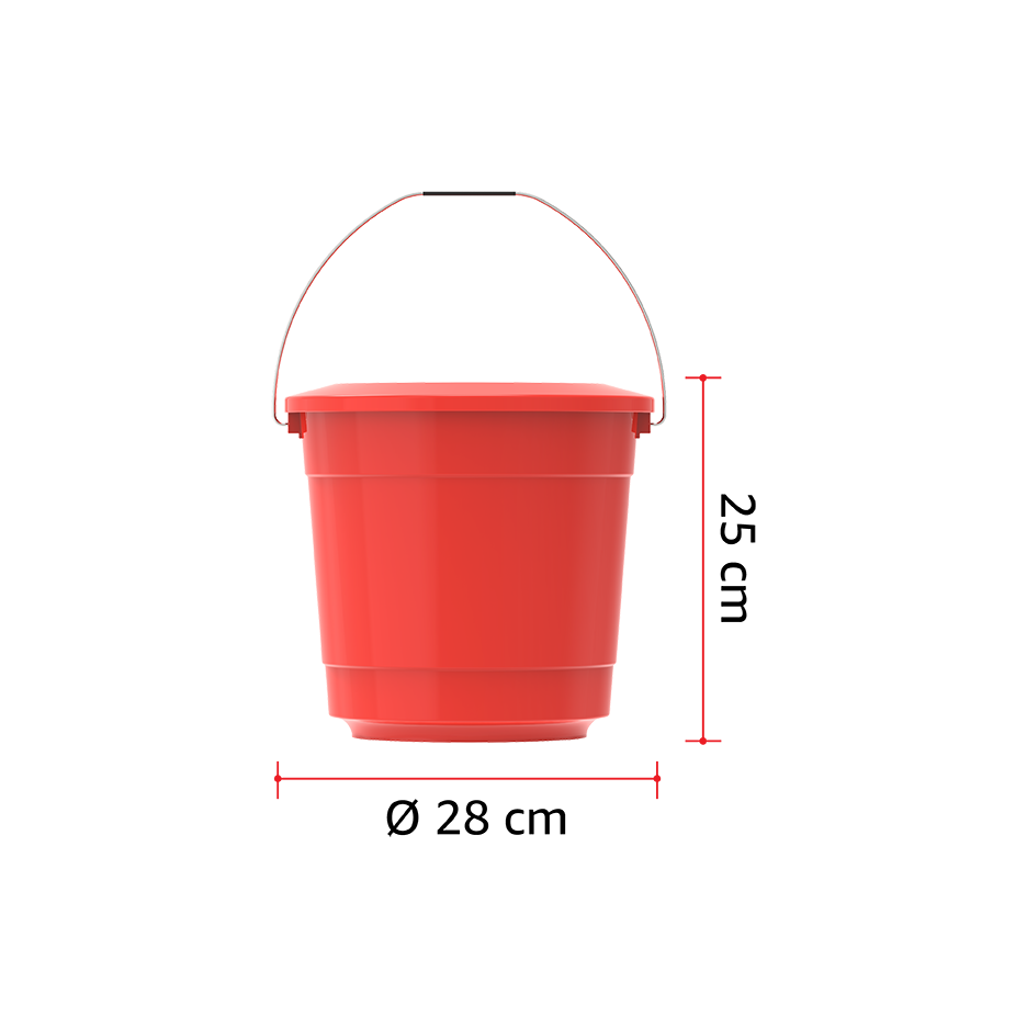 EX 10L Round Plastic Bucket with Steel Handle