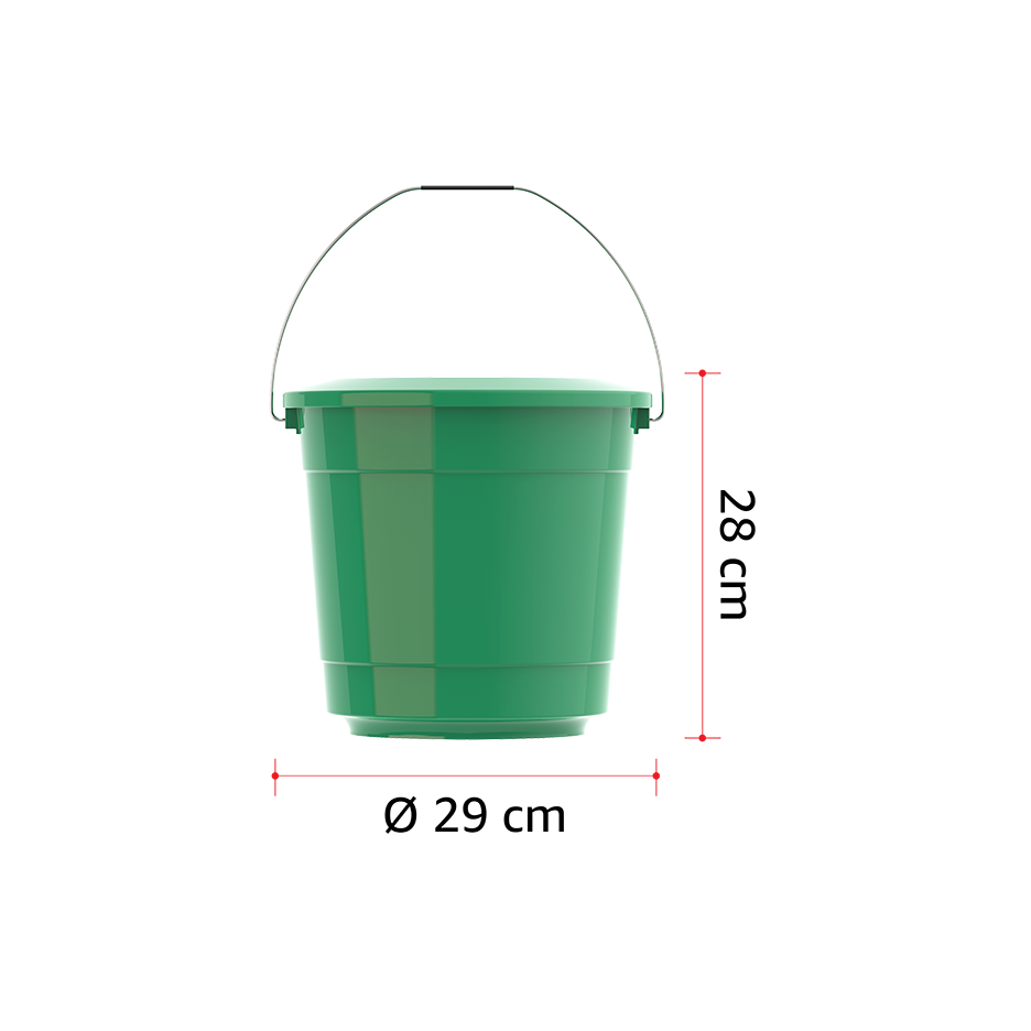 EX 15L Round Plastic Bucket with Steel Handle