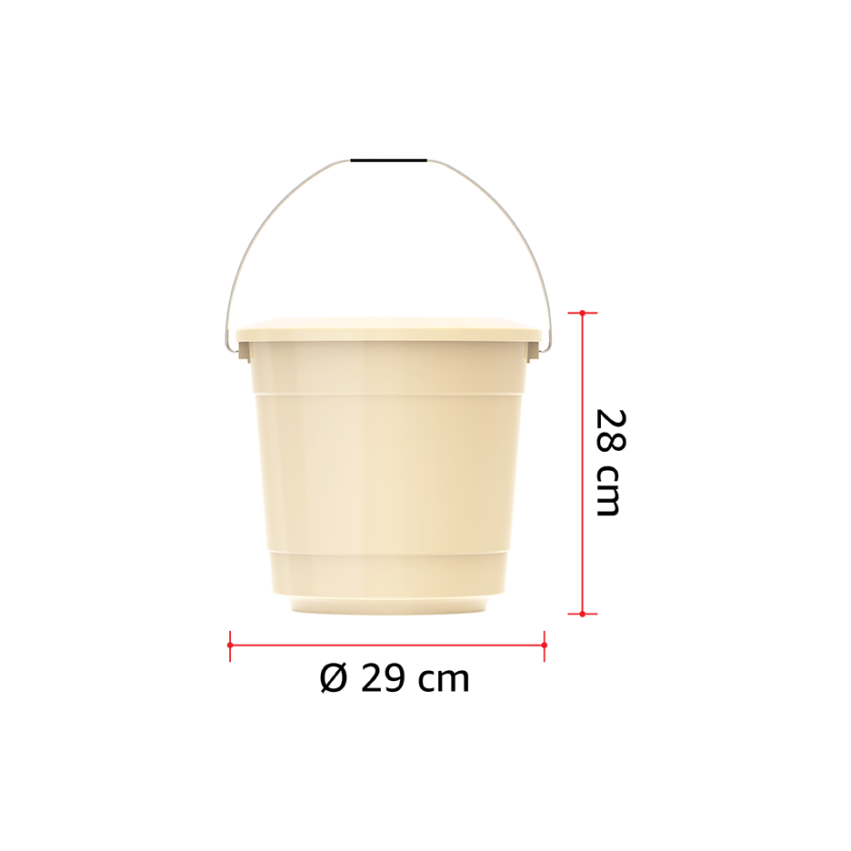 EX 15L Round Plastic Bucket with Steel Handle