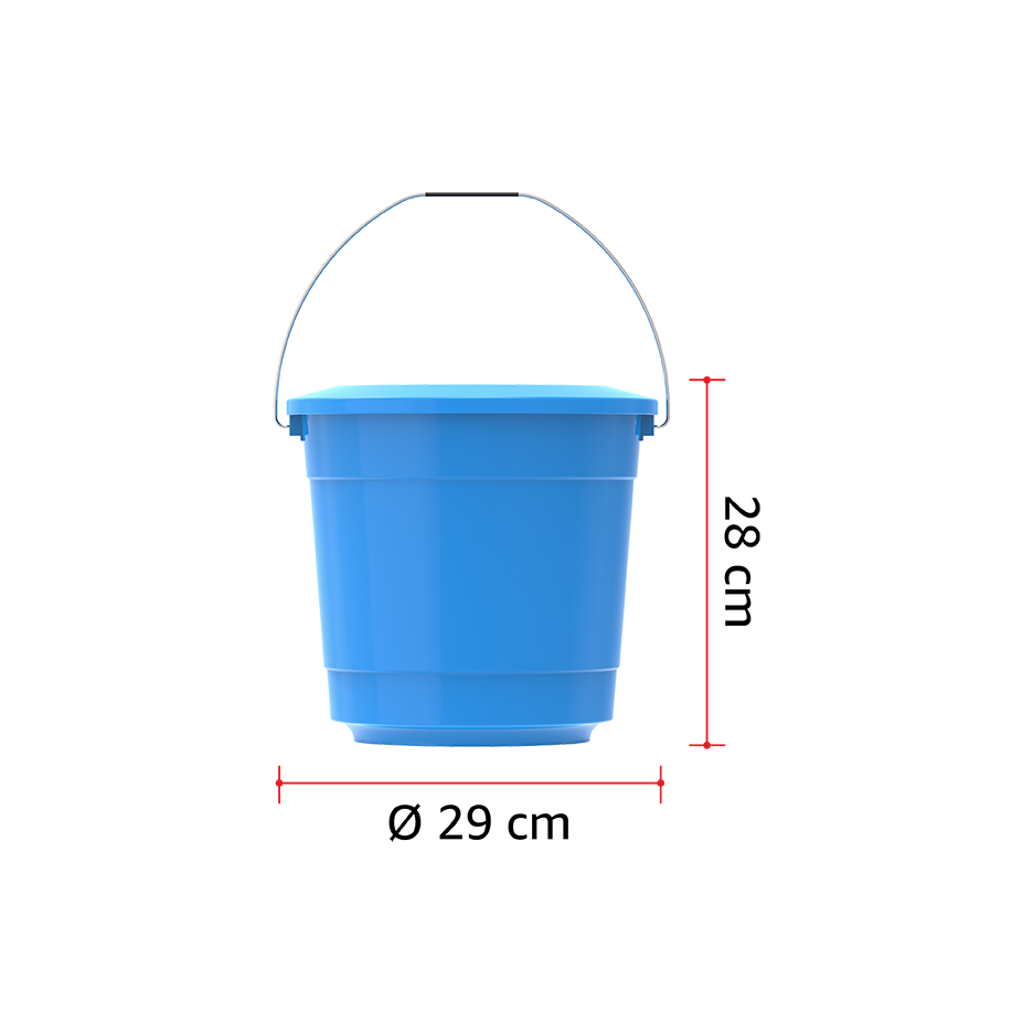 EX 15L Round Plastic Bucket with Steel Handle