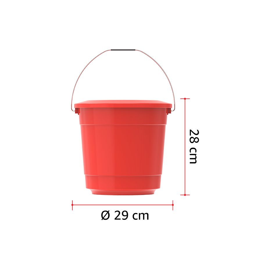 EX 15L Round Plastic Bucket with Steel Handle