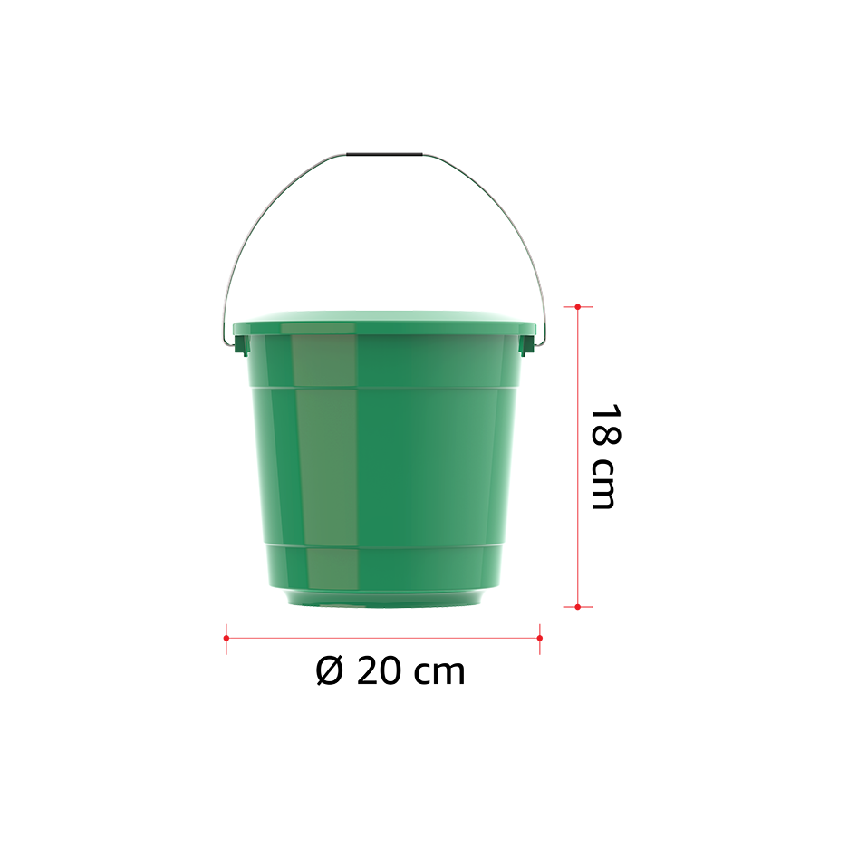 EX 3L Round Plastic Bucket with Steel Handle