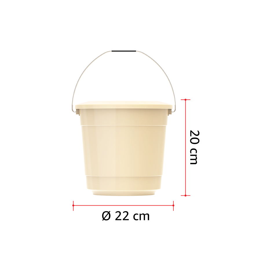 EX 5L Round Plastic Bucket with Steel Handle