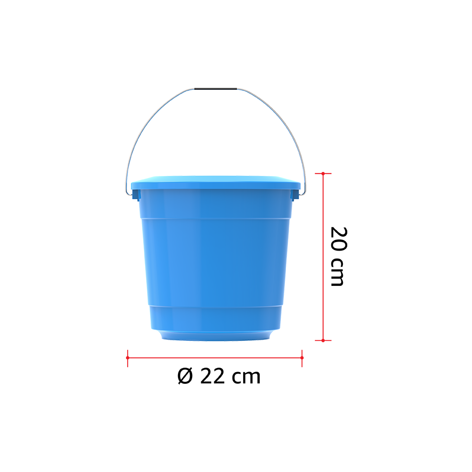 EX 5L Round Plastic Bucket with Steel Handle