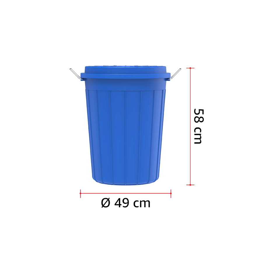 70L Round Plastic Drums with Lid