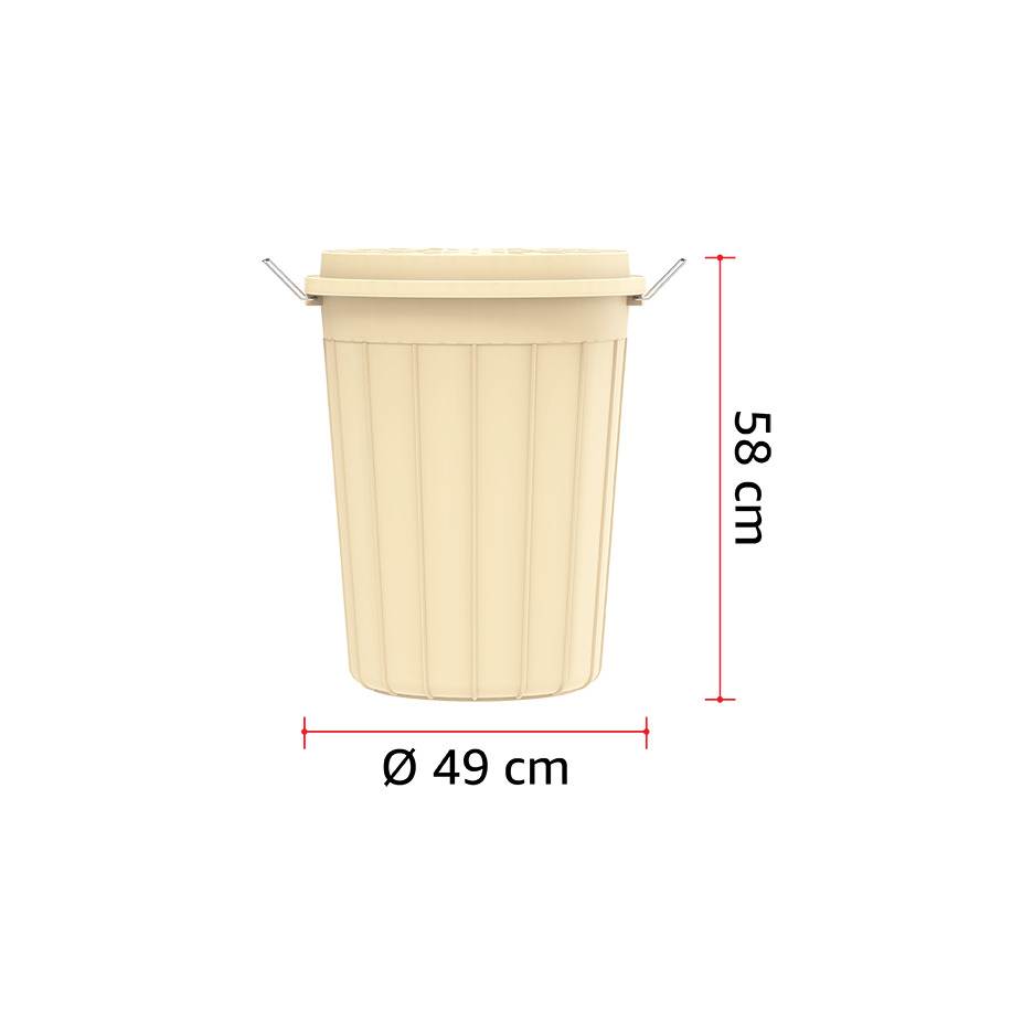 70L Round Plastic Drums with Lid