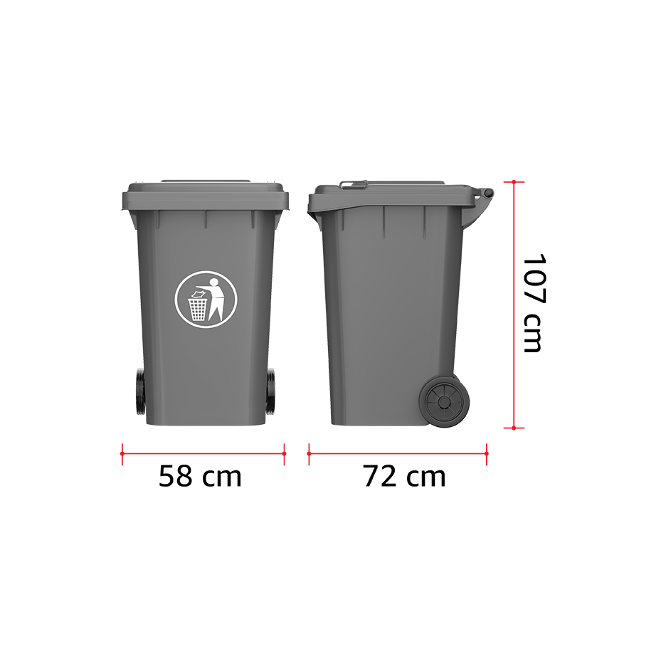240L Industrial Waste Bin with Wheels