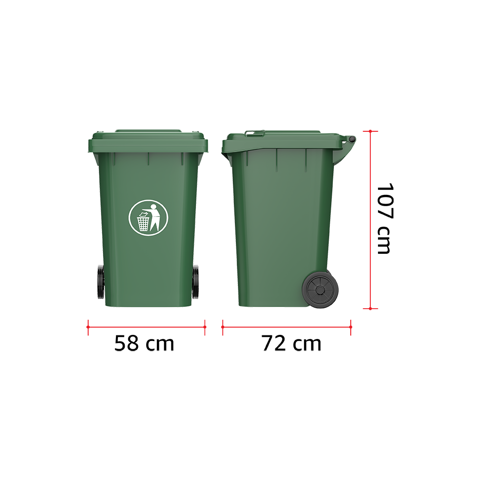 240L Industrial Waste Bin with Wheels
