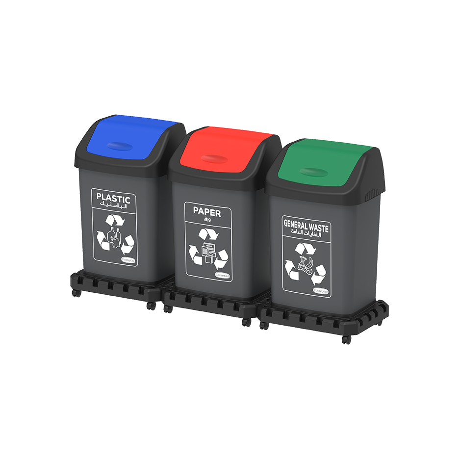 Modular Recycle Bins with Swing Lids
