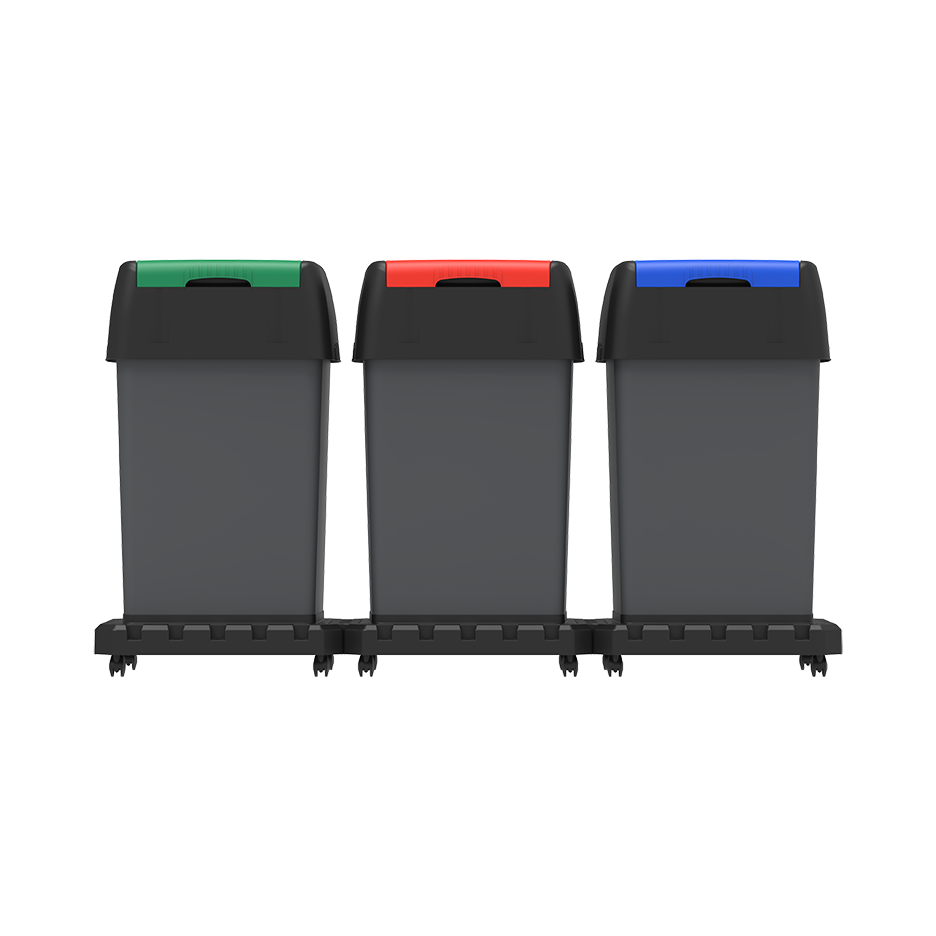 Modular Recycle Bins with Swing Lids