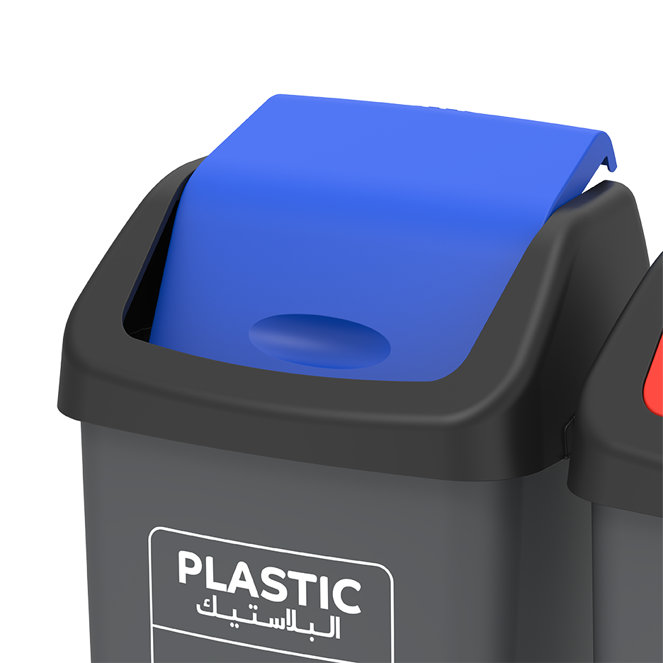 Modular Recycle Bins with Swing Lids
