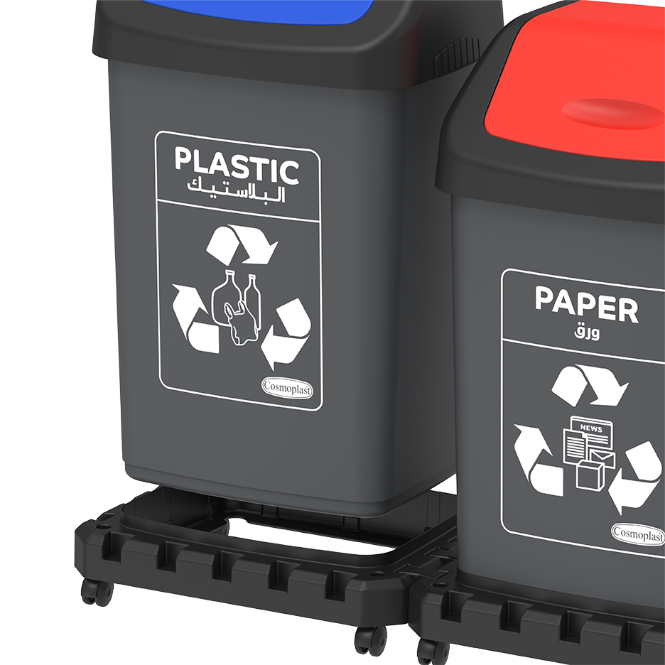 Modular Recycle Bins with Swing Lids