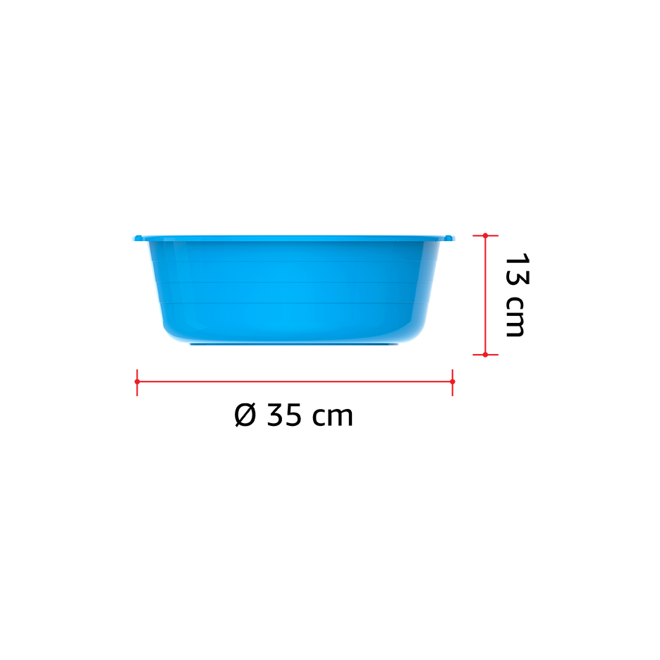 14" Round Plastic Basin Tub 8.5L