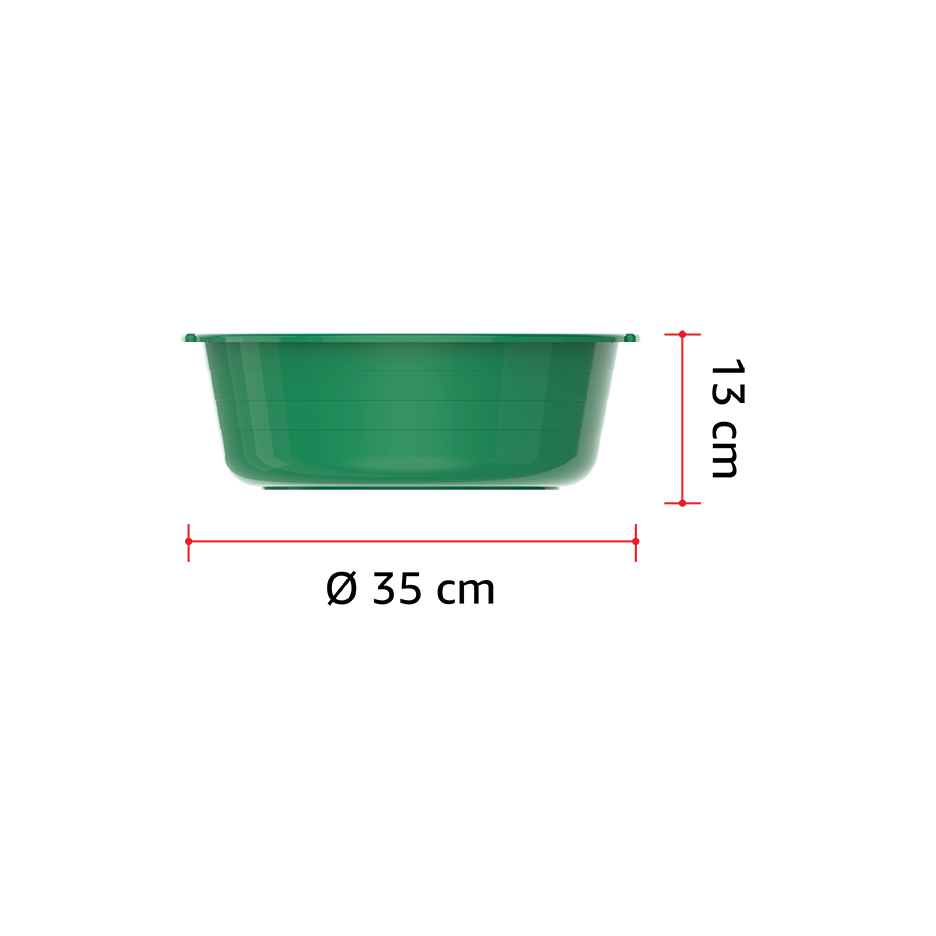 14" Round Plastic Basin Tub 8.5L