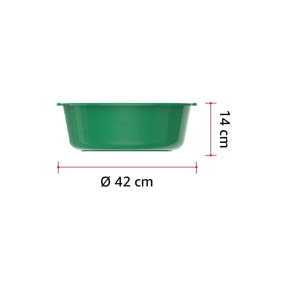16" Round Plastic Basin Tub 14L