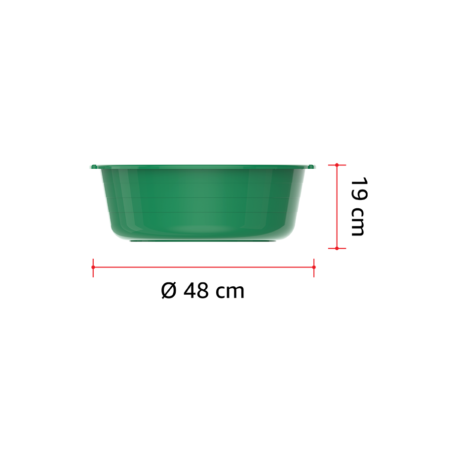 18" Round Plastic Basin Tub 22L