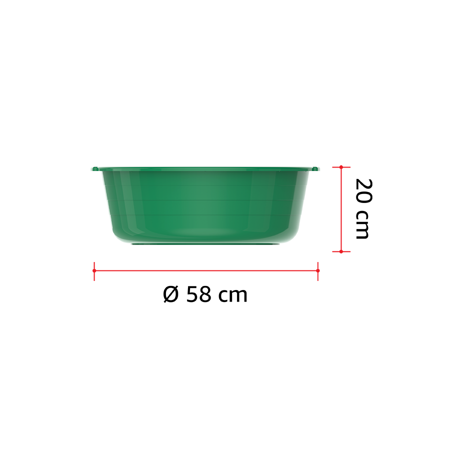 22" Round Plastic Basin Tub 32L