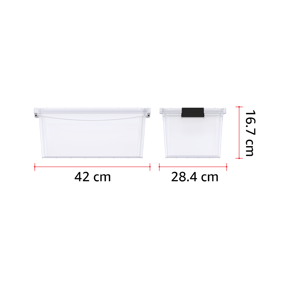 13L Clear Plastic Storage Box with Lockable Lid
