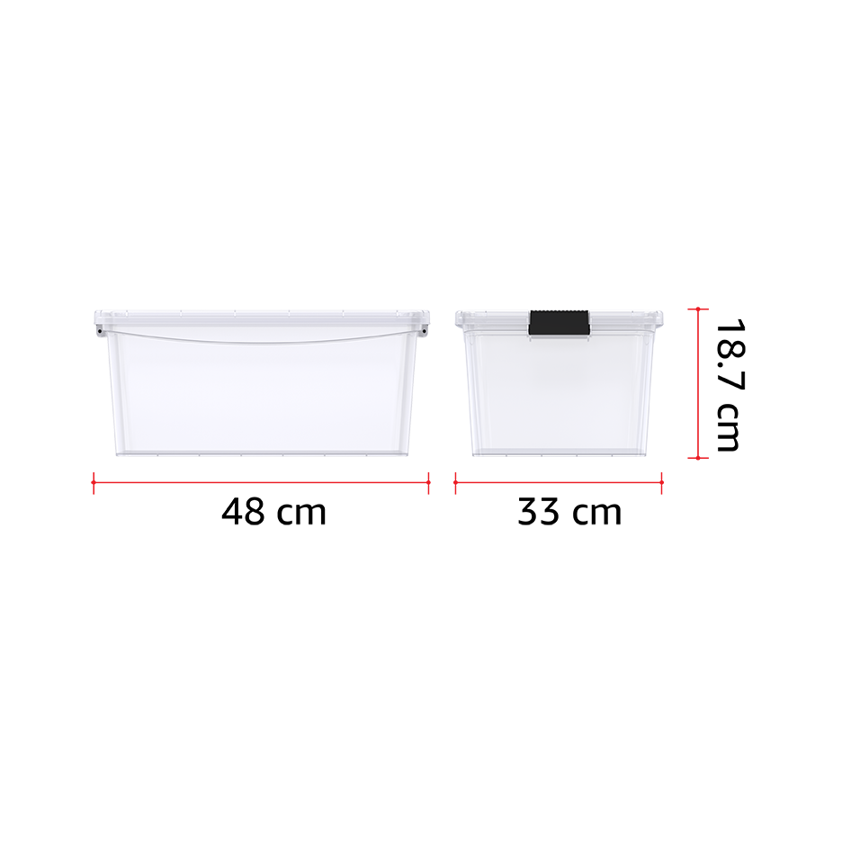 20L Clear Plastic Storage Box with Lockable Lid
