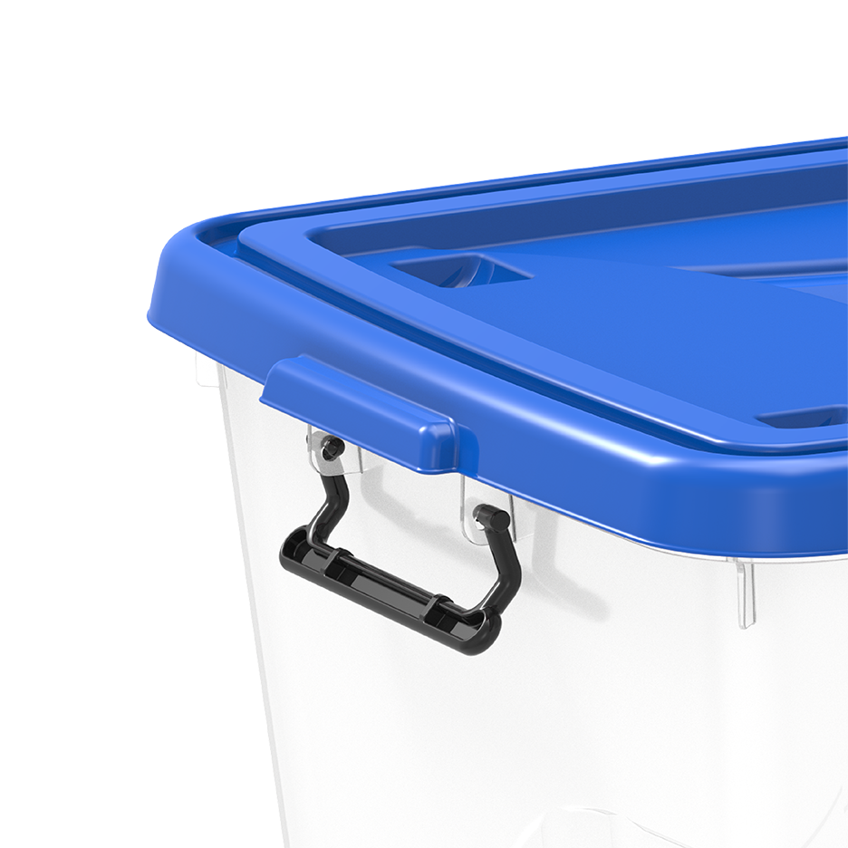132L Clear Plastic Storage Box with Wheels & Lockable Lid