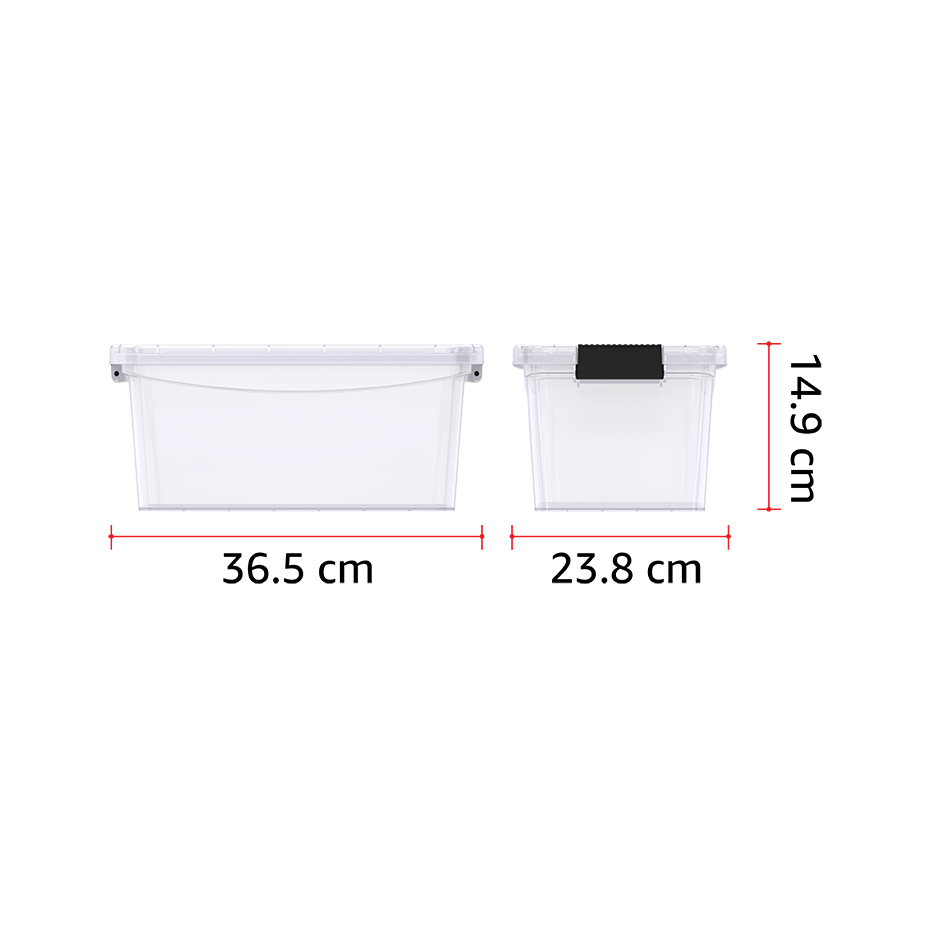 8L Clear Plastic Storage Box with Lockable Lid