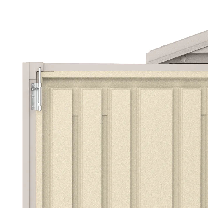 StoreAll 8x6ft (2.4 m x 1.7 m) Garden Storage Shed with FREE Shelving Rack 4 Adobe