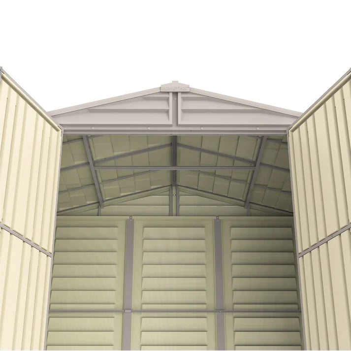 StoreAll 8x6ft (2.4 m x 1.7 m) Garden Storage Shed with FREE Shelving Rack 4 Adobe