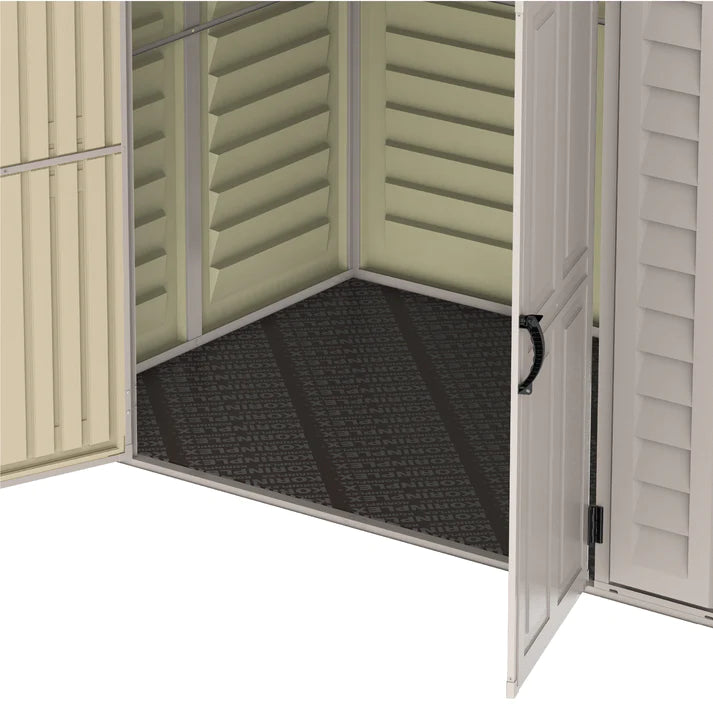 StoreAll 8x6ft (2.4 m x 1.7 m) Garden Storage Shed with FREE Shelving Rack 4 Adobe
